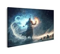 islandburner Tableau sur toile représentant un magicien de combat qui libère une puissante magie pour créer des effets fascinants
