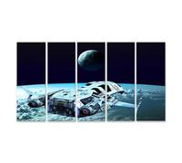 islandburner Tableau sur toile représentant un vaisseau spatial en orbite avec vue sur la planète bleue