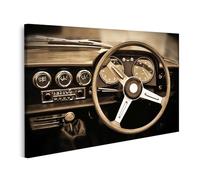 islandburner Tableau sur toile rétro tableau de bord classique volant intérieur de voiture vintage images murales poster