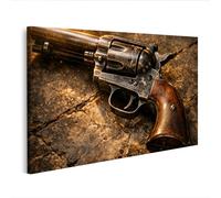 islandburner Tableau sur toile - Revolver Colt dans le Far West - Décoration murale - Édition N1