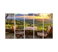 islandburner Tableau sur toile romantique avec vignobles et coucher de soleil - 5 pièces XXL - Edition R1