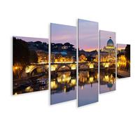islandburner Tableau sur toile Rome vue du soir lumières de rive architecture images images murales poster
