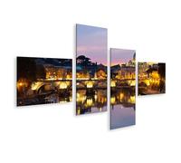 islandburner Tableau sur toile Rome vue du soir lumières de rive architecture images images murales poster