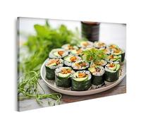 islandburner Tableau sur Toile Rouleaux de Sushi végétaliens, Avocat et Concombre créés Cadre Affiche Poster Murale Tableaux