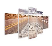 islandburner Tableau sur toile Route soixante-six Route Paysage Nuages Ciel Nostalgie Images murales Poster