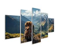islandburner Tableau sur toile, sac à dos, aventure dans des montagnes majestueuses et des paysages plus loin, images murales