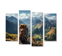 islandburner Tableau sur toile, sac à dos, aventure dans des montagnes majestueuses et des paysages plus loin, images murales