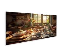 islandburner Tableau sur Toile Scène de Cuisine française Vintage AI AW Cadre Affiche Poster Murale Tableaux