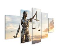 islandburner Tableau sur toile, statue de justice majestueuse, décoration murale pour bureau et bureau pour les amateurs de justice, 5 pièces