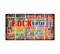 islandburner Tableau sur toile style musique rock et termes de différentes couleurs