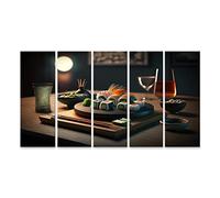 islandburner Tableau sur toile Sushi Roll Set Restaurant Japonais Maki Manger Servir Table Sushi Ro Images murales Poster