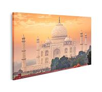 islandburner Tableau sur Toile Taj Mahal Lever du Soleil Coucher De Soleil Agra Inde Symbole Indien Fond De Voy Cadre Affiche Poster Murale Tableaux