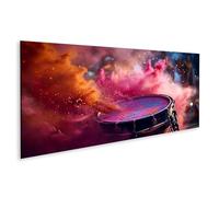 islandburner Tableau sur toile - Tambour coloré - Explosion des couleurs et des sons - Images murales - Poster