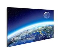 islandburner Tableau sur toile Terre Lune Vue Espace Nuit Europe Images murales Poster
