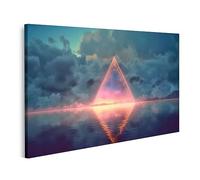 islandburner Tableau sur toile Triangle en forme de cadre vide Néon Nuage Eau Style Vintage Esthétique Images murales Poster