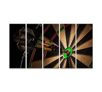 islandburner Tableau sur toile Trois flèches dans le Bullseye d'une cible de fléchettes Images murales 160 x 80 cm