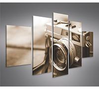 islandburner Tableau sur toile - Vieille caméra sépia - Appareil photo comme Leica - Vintage - 35 mm - MF XXL - Décoration murale pour salon