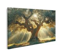 islandburner Tableau sur toile Vieux olivier au soleil pour salon amoureux de la nature oasis de bien-être images images murales poster