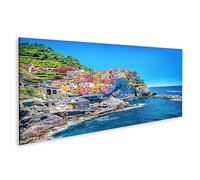 islandburner Tableau sur toile Ville balnéaire italienne traditionnelle des Cinque Terre Cadre Affiche Poster Murale Tableaux