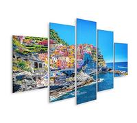 islandburner Tableau sur Toile Ville balnéaire Italienne Traditionnelle des Cinque Terre Cadre Affiche Poster Murale Tableaux