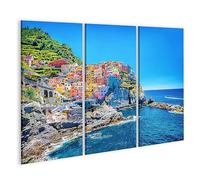 islandburner Tableau sur toile Ville balnéaire italienne traditionnelle des Cinque Terre Cadre Affiche Poster Murale Tableaux