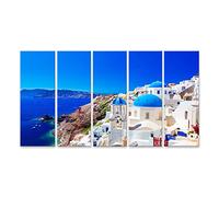 islandburner Tableau sur toile Ville d'Oia sur l'île de Santorin en Grèce 1 Cadre Affiche Poster Murale Tableaux