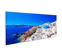 islandburner Tableau sur toile Ville d'Oia sur l'île de Santorin en Grèce 1 Cadre Affiche Poster Murale Tableaux