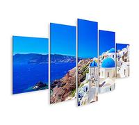 islandburner Tableau sur toile Ville d'Oia sur l'île de Santorin en Grèce 1 Cadre Affiche Poster Murale Tableaux