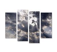 islandburner Tableau sur toile Visage du Christ dans le ciel des nuages Cadre Affiche Poster Murale Tableaux