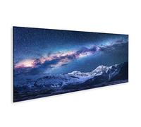 islandburner Tableau sur Toile Voie lactée et Montagnes Vue Fantastique avec Montagnes et Ciel étoilé dans Le Cadre Affiche Poster Murale Tableaux