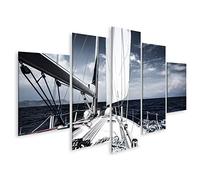 islandburner Tableau sur Toile Voilier de Luxe Soirée en mer Yacht de Sports Nautiques extrêmes Cadre Affiche Poster Murale Tableaux