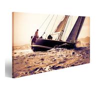 islandburner Tableau sur toile Voilier naviguant au coucher du soleil Cadre Affiche Poster Murale Tableaux