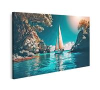 islandburner Tableau sur Toile Voilier Paradis Eau Turquoise Paysage Marin Tropical Bateau Cadre Affiche Poster Murale Tableaux