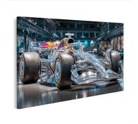 islandburner Tableau sur toile - Voiture de course brillante dans une exposition moderne - Edition E1