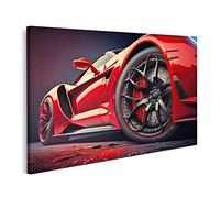 islandburner Tableau sur toile Voiture de sport rouge compatible avec Ferrari Images murales Poster
