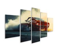 islandburner Tableau sur toile - Voiture musculaire rapide dans la dérive avec vol d'étincelles - Pour les amateurs de garage et d'atelier de voiture
