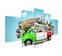 islandburner Tableau sur toile Voiture rétro italienne avec monuments en arrière-plan Images murales Poster