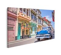islandburner Tableau sur toile Voiture Vintage Voiture classique américaine La Havane Cuba Peintures Impressions pour salon bureau