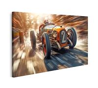 islandburner Tableau sur toile Voitures de course anciennes sur l'hippodrome Cadre Affiche Poster Murale Tableaux