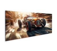 islandburner Tableau sur Toile Voitures de Course Anciennes sur l'hippodrome Cadre Affiche Poster Murale Tableaux