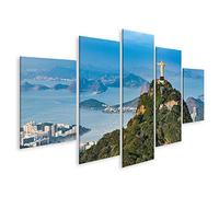 islandburner Tableau sur Toile Vue aérienne de la Montagne du Corcovado à Rio de Janeiro avec la Statue du Chri Cadre Affiche Poster Murale Tableaux