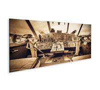 islandburner Tableau sur Toile Vue Cockpit Ancien Avion Rétro Style Vintage Cadre Affiche Poster Murale Tableaux