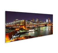 islandburner Tableau sur Toile Vue du Centre-Ville de New York et du Pont de Brooklyn Cadre Affiche Poster Murale Tableaux