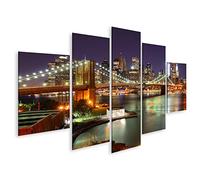 islandburner Tableau sur Toile Vue du Centre-Ville de New York et du Pont de Brooklyn Cadre Affiche Poster Murale Tableaux