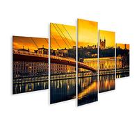 islandburner Tableau sur toile Vue sur la Saône au coucher du soleil Lyon France Cadre Affiche Poster Murale Tableaux