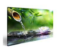 islandburner Tableau sur toile Zen Jardin Massage Pierres et Nénuphar Image sur toile Affiche Impression artistique Images