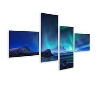 islandburner Tableau Tableaux aurore boréale ciel nocturne norvège nord aurore boréale ciel norvège Cadre sur Toile Impression Photo Affiches