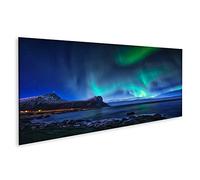 islandburner Tableau Tableaux aurore boréale ciel nocturne norvège nord aurore boréale ciel norvège Cadre sur Toile Impression Photo Affiches