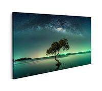 islandburner Tableau Tableaux Paysage avec la galaxie de la Voie lactée Ciel de nuit avec des étoiles Cadre sur Toile Impression Photo Affiches