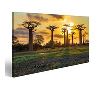 islandburner Tableau Tableaux sur toile Baobabs au coucher du soleil au Baobabs Avenue à Madagascar UBR
